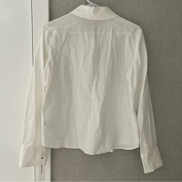 Reformation Sky Relaxed Linen Top Ivory - Size S; New with Tags - Picture 3 of 10